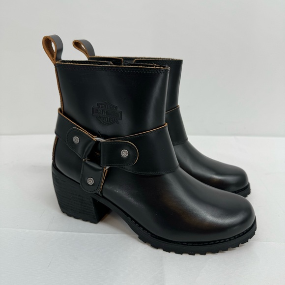 NWOB Harley-Davidson Lalanne Motorcycle Harness Boots Women’s US 7 Black D84686 - Picture 2 of 12